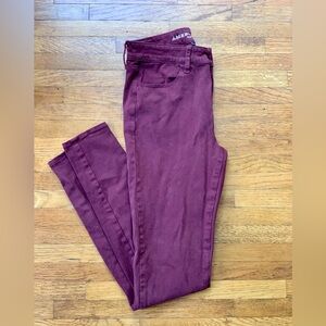 American Eagle Hi-Rise Plum Jeggings